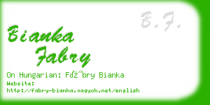 bianka fabry business card